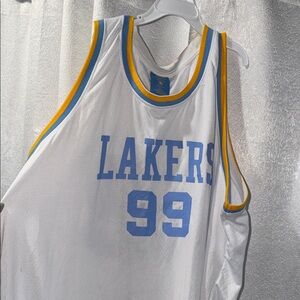 Lakers White Jersey with Blue and Yellow Accents